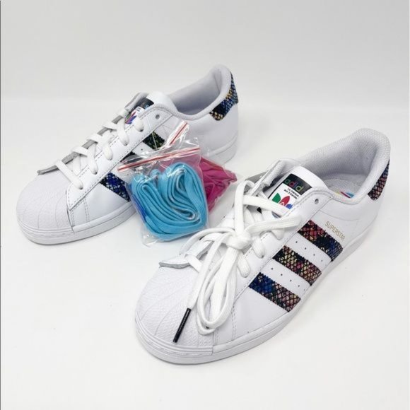SOLD ADIDAS Superstar Snakeskin Cloud White Multi Color - Picture 9 of 15
